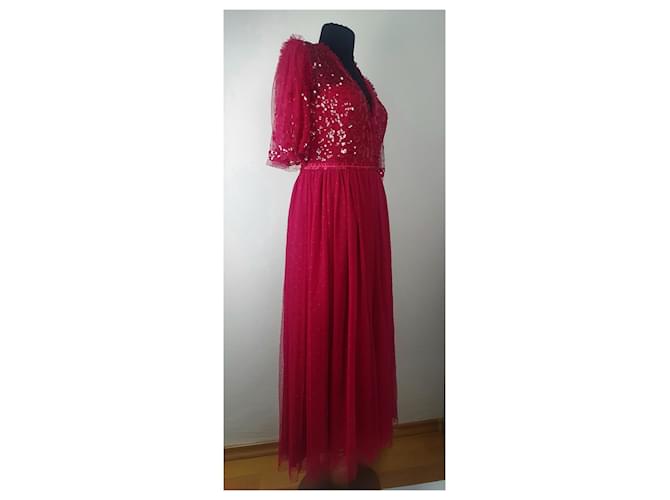 Abito lungo rosso Needle & Thread - vista 4