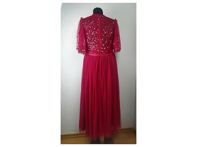 Abito lungo rosso Needle & Thread - vista 5