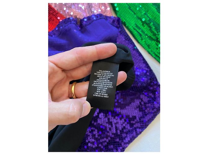 Alice + Olivia Pailletten Minikleid Colorblock Mehrfarben - Ansicht 9