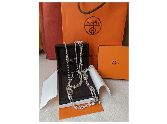 Hermès baile alegre 160 cm Collar largo de plata de ley Hardware de plata - vista 10
