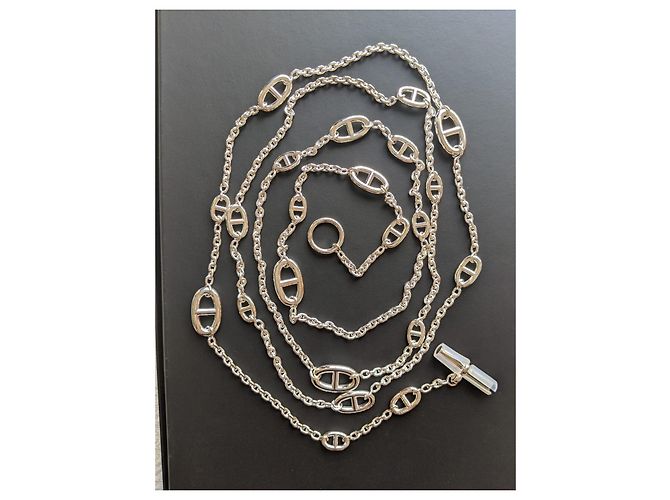Hermès baile alegre 160 cm Collar largo de plata de ley Hardware de plata - vista 2