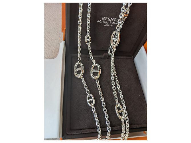 Hermès baile alegre 160 cm Collar largo de plata de ley Hardware de plata - vista 5