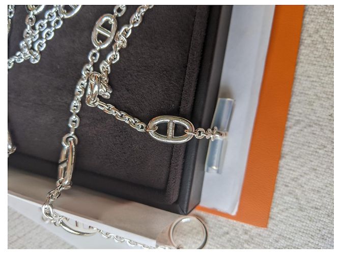 Hermès baile alegre 160 cm Collar largo de plata de ley Hardware de plata - vista 6