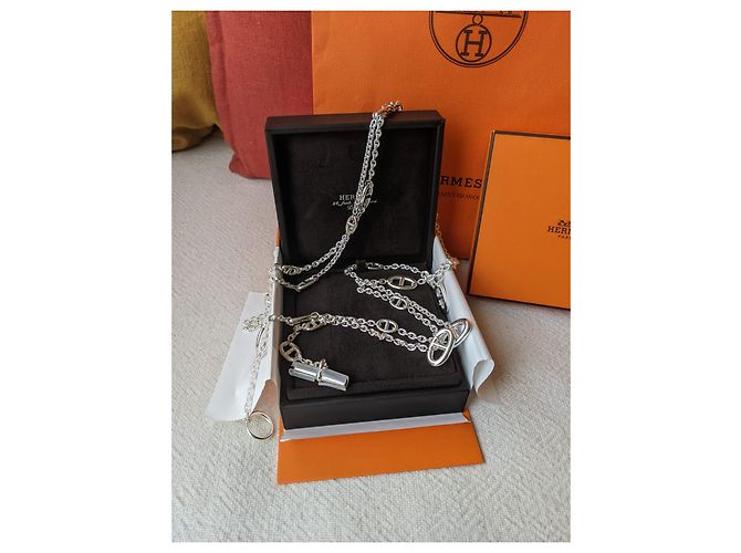 Hermès baile alegre 160 cm Collar largo de plata de ley Hardware de plata - vista 9