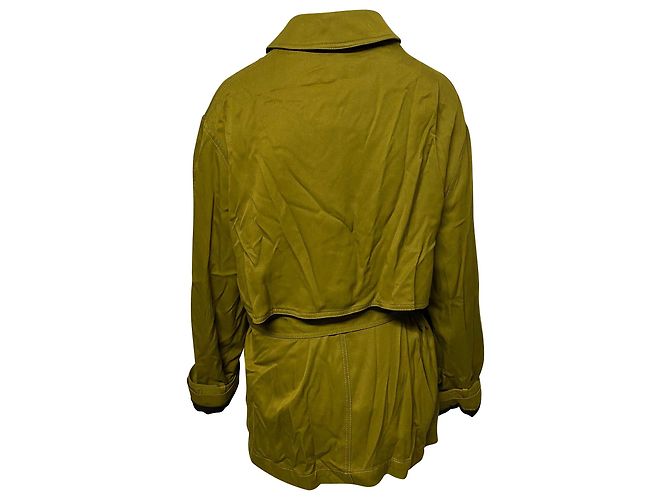 Haider Ackermann Trenchcoat mit Bindegürtel in Grüner Viskose - Ansicht 2