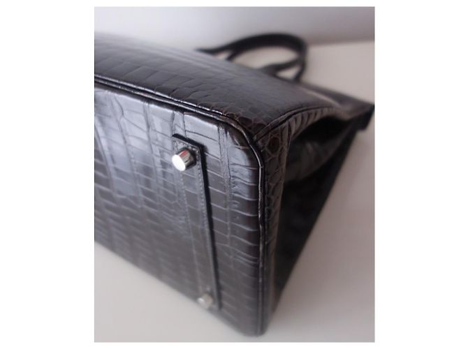 Hermès Borsa HERMES BIRKIN 35 coccodrillo Grigio Grigio antracite - vista 10