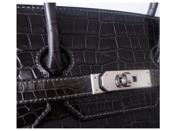 Hermès Borsa HERMES BIRKIN 35 coccodrillo Grigio Grigio antracite - vista 11