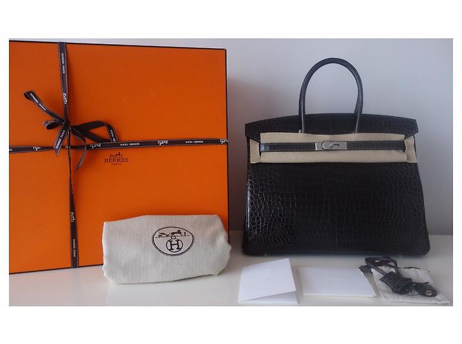Hermès Borsa HERMES BIRKIN 35 coccodrillo Grigio Grigio antracite - vista 16