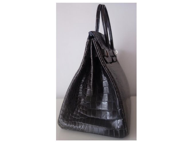 Hermès Borsa HERMES BIRKIN 35 coccodrillo Grigio Grigio antracite - vista 19