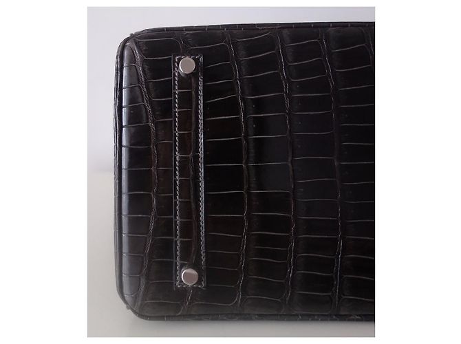 Hermès Borsa HERMES BIRKIN 35 coccodrillo Grigio Grigio antracite - vista 20