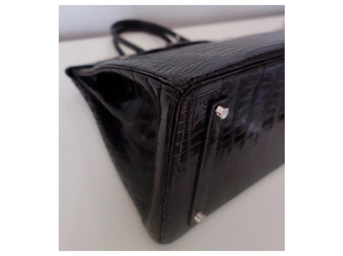 Hermès Borsa HERMES BIRKIN 35 coccodrillo Grigio Grigio antracite - vista 7