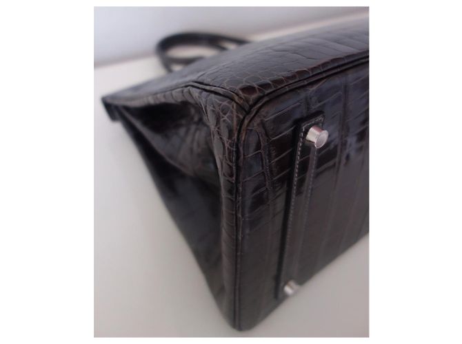 Hermès Borsa HERMES BIRKIN 35 coccodrillo Grigio Grigio antracite - vista 9