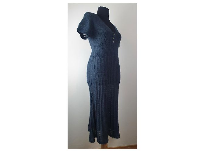 Abito Noa Noa verde in mohair e lana M - vista 3