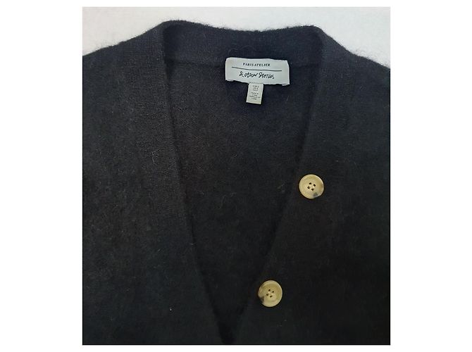 & Other Stories schwarze Strickjacke aus Wolle und Mohair - Ansicht 4