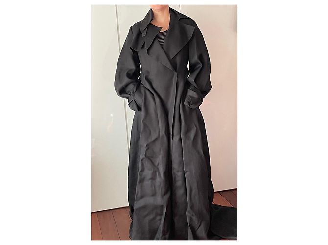Vestido Gabardina Oversize Guy Laroche Negro - vista 7