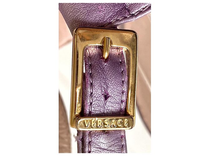 Zeppa alta Versace in lilla metallizzato Porpora Metallico - vista 7