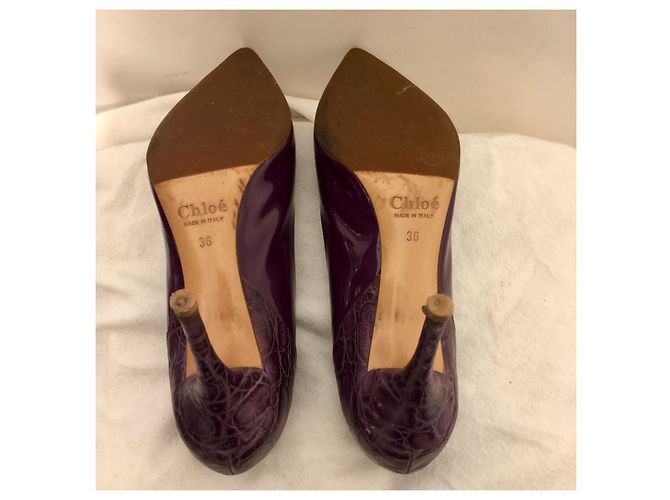 Chloé Lack-Pumps in Dunkellila Dunkelviolett - Ansicht 4