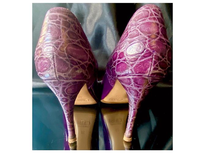 Chloé Lack-Pumps in Dunkellila Dunkelviolett - Ansicht 9