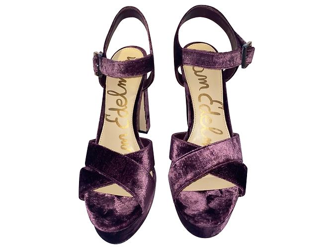 Sam Edelman Arlene Platform Heels 115 In velluto viola Porpora - vista 2