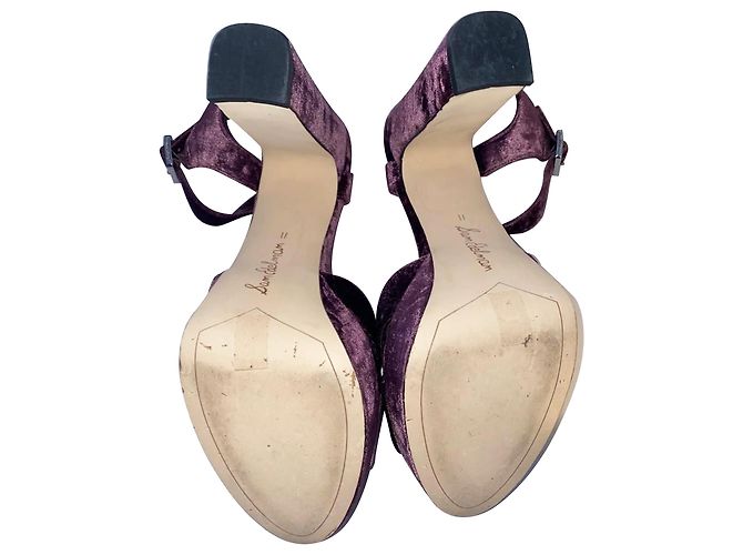 Sam Edelman Arlene Platform Heels 115 In velluto viola Porpora - vista 3
