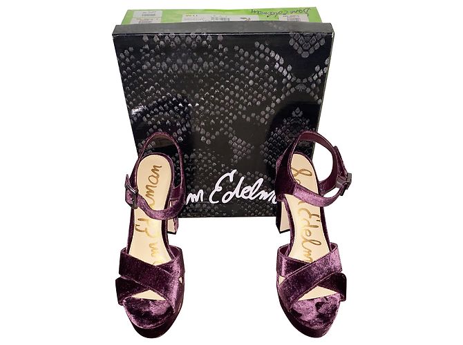 Sam Edelman Arlene Platform Heels 115 In velluto viola Porpora - vista 4