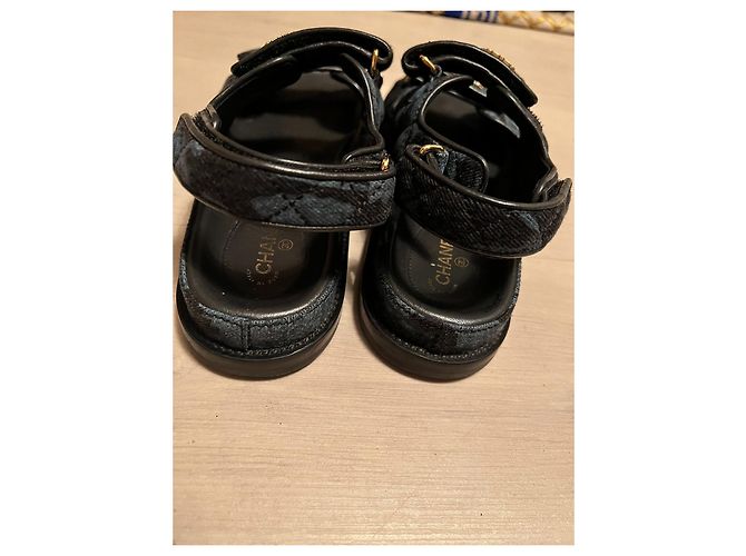 Sandali Chanel Dad blu in tessuto taglia 36 - vista 7