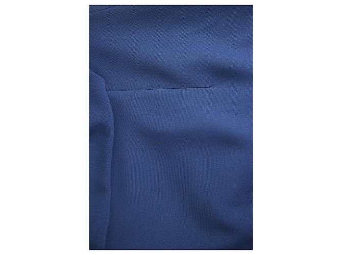 Autre Marque Vrettos Vrettakos Blaues knielanges ärmelloses Cape-Kleid - Ansicht 4