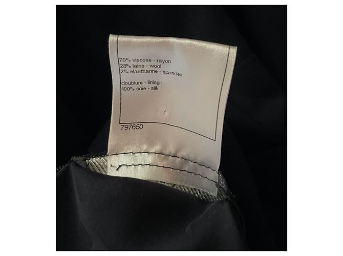 Vestido sin mangas azul marino Chanel de viscosa - vista 11