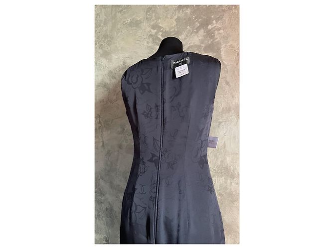 Vestido sin mangas azul marino Chanel de viscosa - vista 12