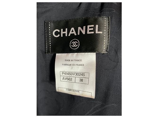 Vestido sin mangas azul marino Chanel de viscosa - vista 16