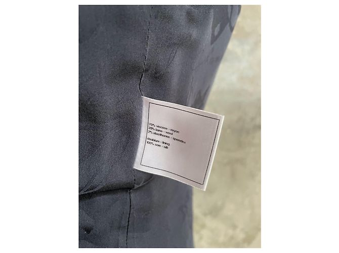 Vestido sin mangas azul marino Chanel de viscosa - vista 17