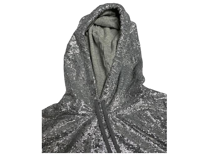 Robert Rodriguez Pailletten-Kapuzenpullover aus silberfarbenem Polyester Metallisch - Ansicht 3