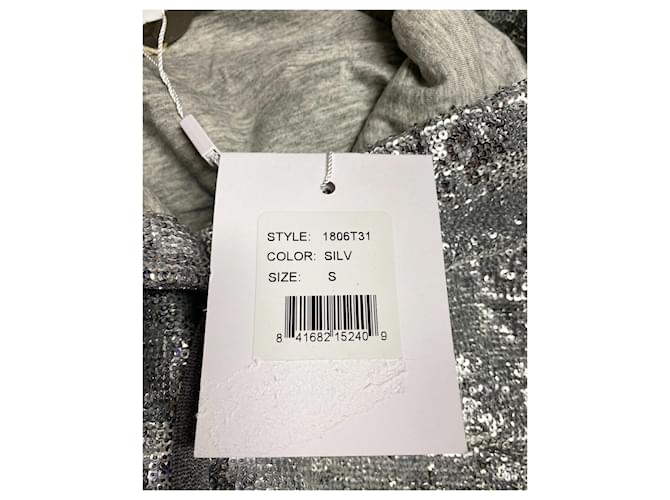 Robert Rodriguez Pailletten-Kapuzenpullover aus silberfarbenem Polyester Metallisch - Ansicht 5