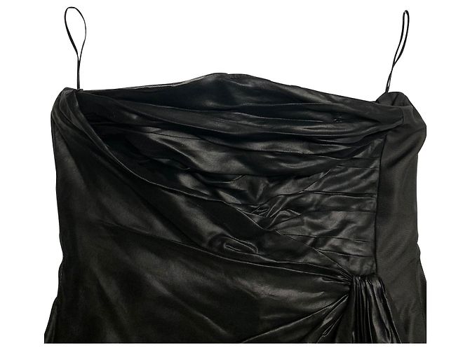 Valentino Gerafftes trägerloses Minikleid aus schwarzer Seide - Ansicht 5