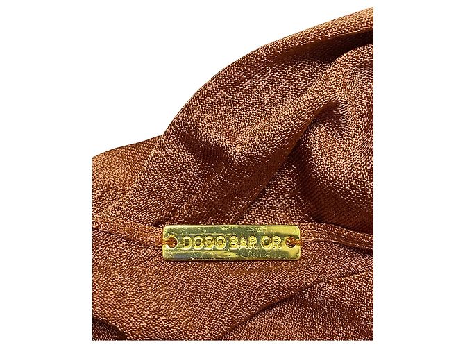 Autre Marque Dodo Bar Ora – Midikleid mit Gürtel aus braunem Satin - Ansicht 4