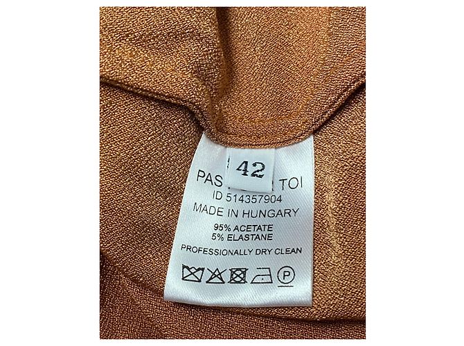 Autre Marque Dodo Bar Ora – Midikleid mit Gürtel aus braunem Satin - Ansicht 5