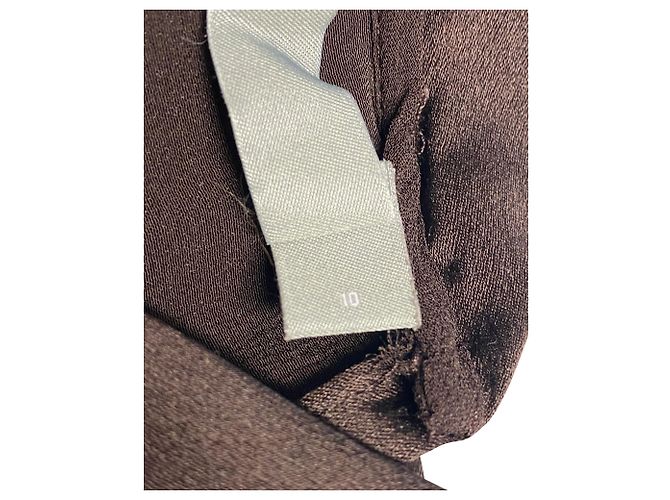 Blusa Vince con cuello torcido en seda marrón Castaño - vista 4