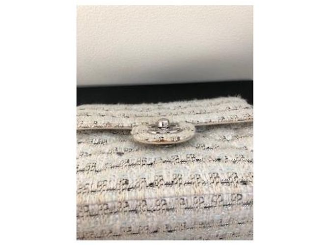 Mini bag Chanel in tweed bianco con hw . argento - vista 7