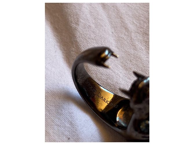 Autre Marque Violet Darkling Ring Schwarz Rhodiniert Blauer Topas - Ansicht 5