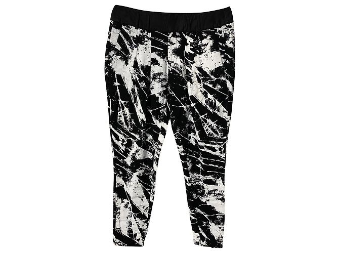 Calça Jogger Helmut Lang Marble em Preto e Branco Rayon - vista 2