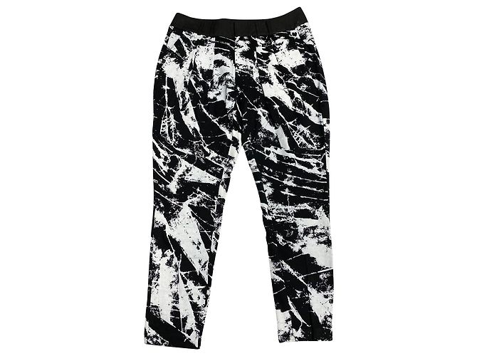 Calça Jogger Helmut Lang Marble em Preto e Branco Rayon - vista 3