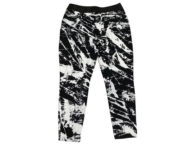 Calça Jogger Helmut Lang Marble em Preto e Branco Rayon - vista 4
