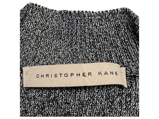 Christopher Kane Metálico Tricotado Top em Silver Viscose Cinza - vista 3