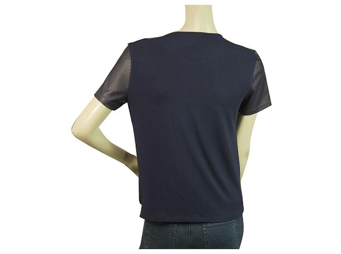 Armani Exchange frontale in ecopelle viola con w. T-shirt con cerniera Top taglia S/P - vista 2