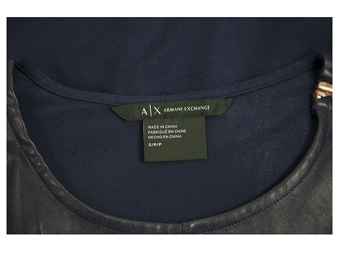 Armani Exchange frontale in ecopelle viola con w. T-shirt con cerniera Top taglia S/P - vista 3