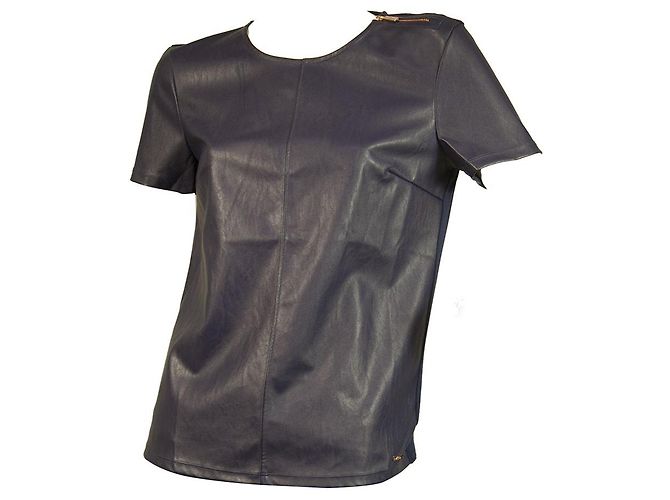 Armani Exchange frontale in ecopelle viola con w. T-shirt con cerniera Top taglia S/P - vista 6