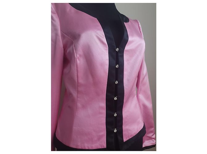 Americana rosa Georges Rech de seda y algodón Talla 36 Negro - vista 2