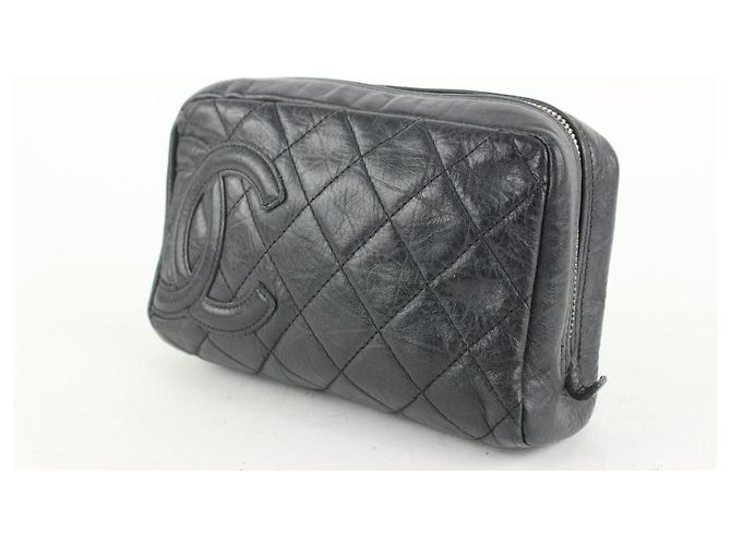 Chanel Astuccio per cosmetici Cambon Ligne in pelle trapuntata nera - vista 4