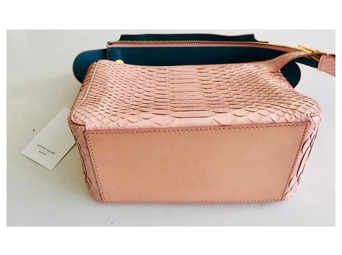 Sophie Hulme Bolt Tasche Rosa Python Leder Pink - Ansicht 11