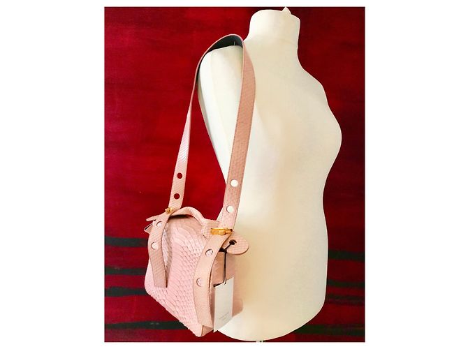 Sophie Hulme Bolt Tasche Rosa Python Leder Pink - Ansicht 13